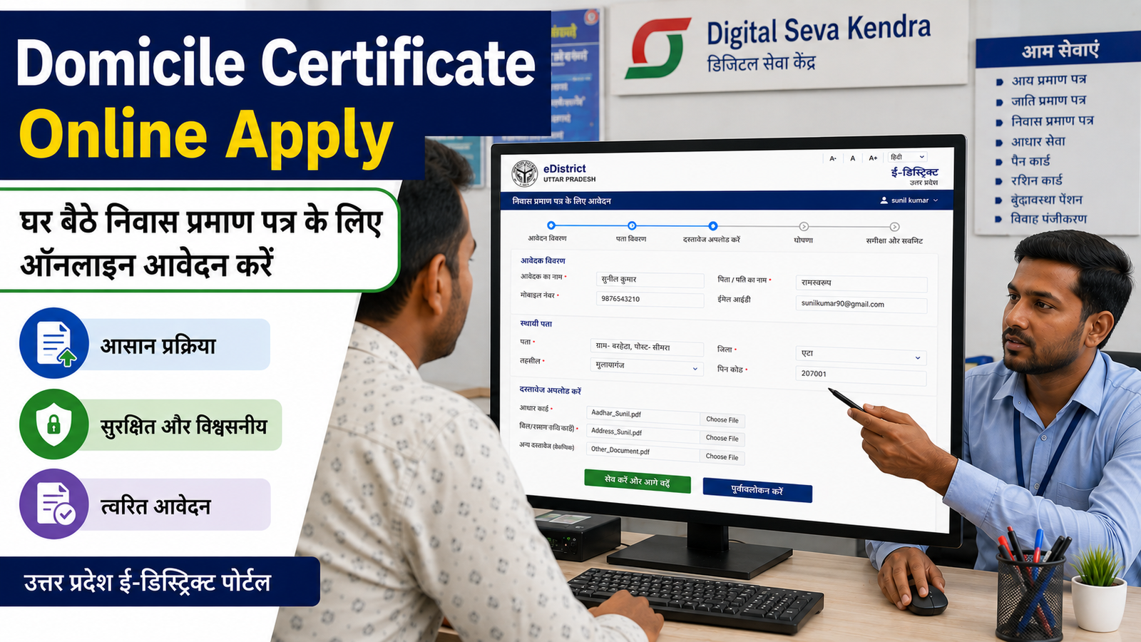 UP Domicile Certificate Online Apply 2026 – eDistrict से निवास प्रमाण पत्र कैसे बनाएं