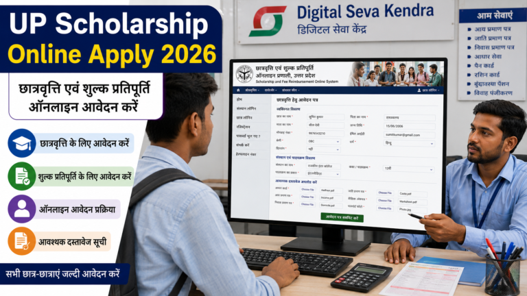 UP Scholarship Online Apply 2026 – छात्रवृत्ति एवं शुल्क प्रतिपूर्ति आवेदन