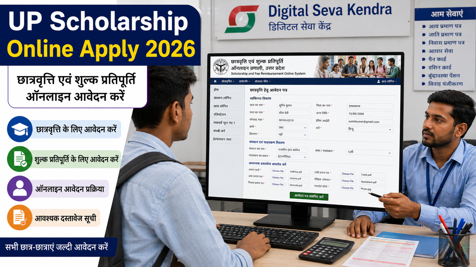 UP Scholarship Online Apply 2026 – छात्रवृत्ति एवं शुल्क प्रतिपूर्ति आवेदन